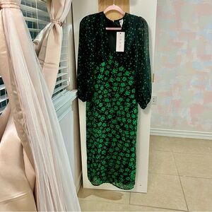 Violet Romance green floral dress size 10